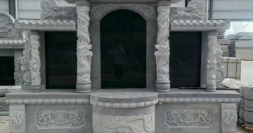 池州 芝麻灰高档墓碑，土墓，可定制