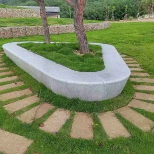 池州 芝麻白光面整石坐凳