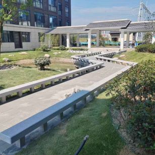 池州 芝麻灰小区坐凳&栏杆安装效果