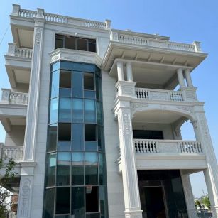 池州 芝麻白花岗岩别墅外墙干挂效果展示