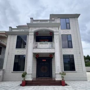 池州 芝麻白石材别墅干挂案例展示