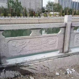 池州 芙蓉白大花桥梁、河道，石材栏杆、围栏、护栏