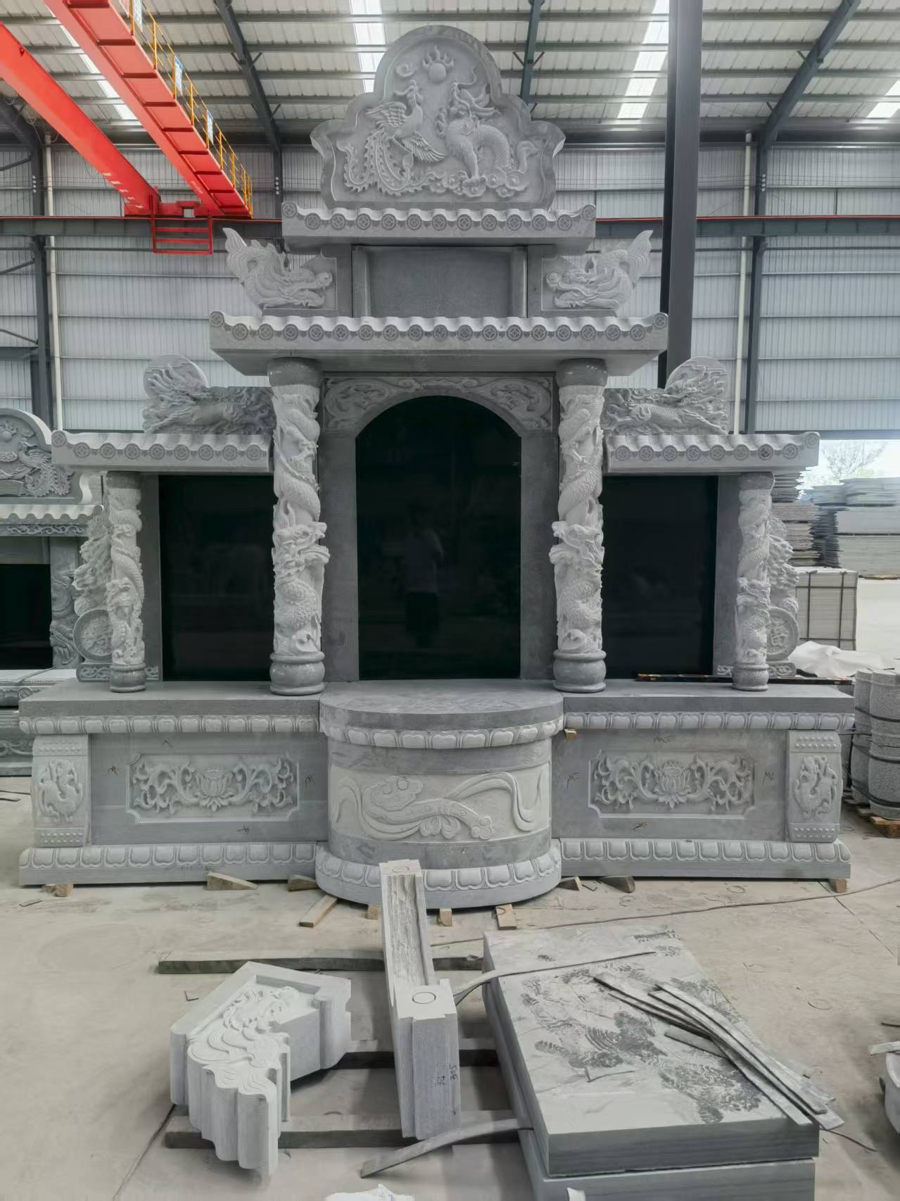 池州 芝麻灰高档墓碑，土墓，可定制