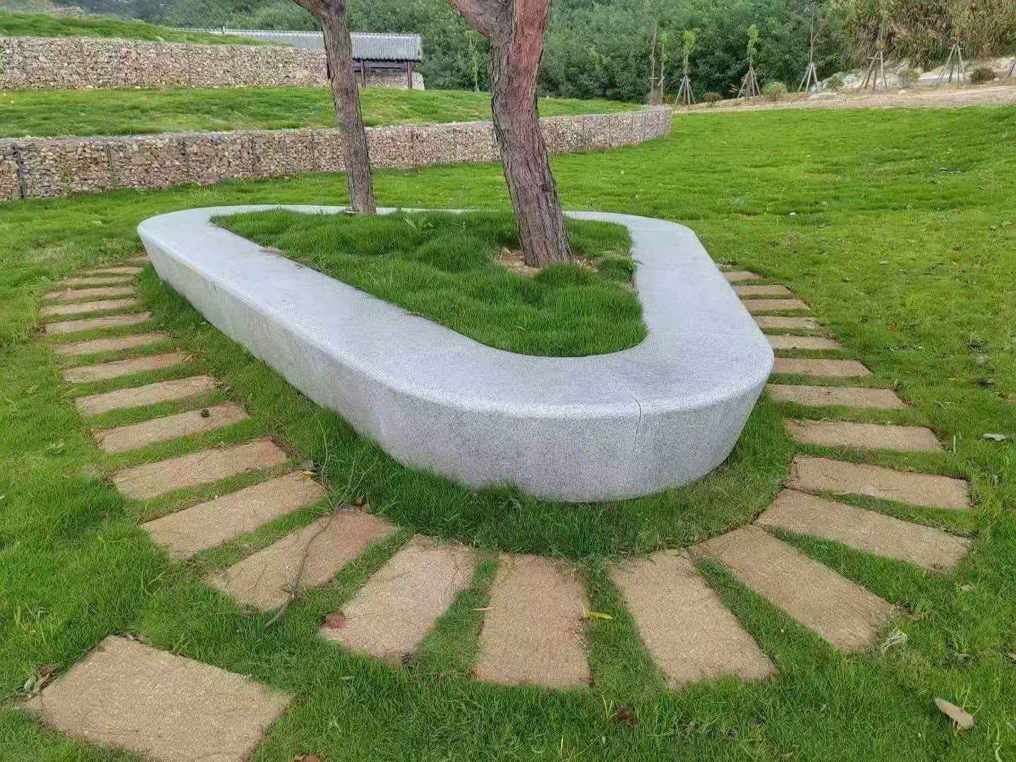 池州 芝麻白光面整石坐凳