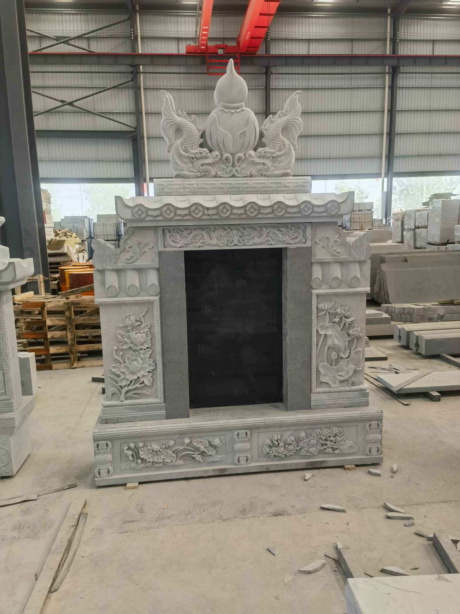 池州 芝麻灰高档墓碑、土墓，一套也支持定做