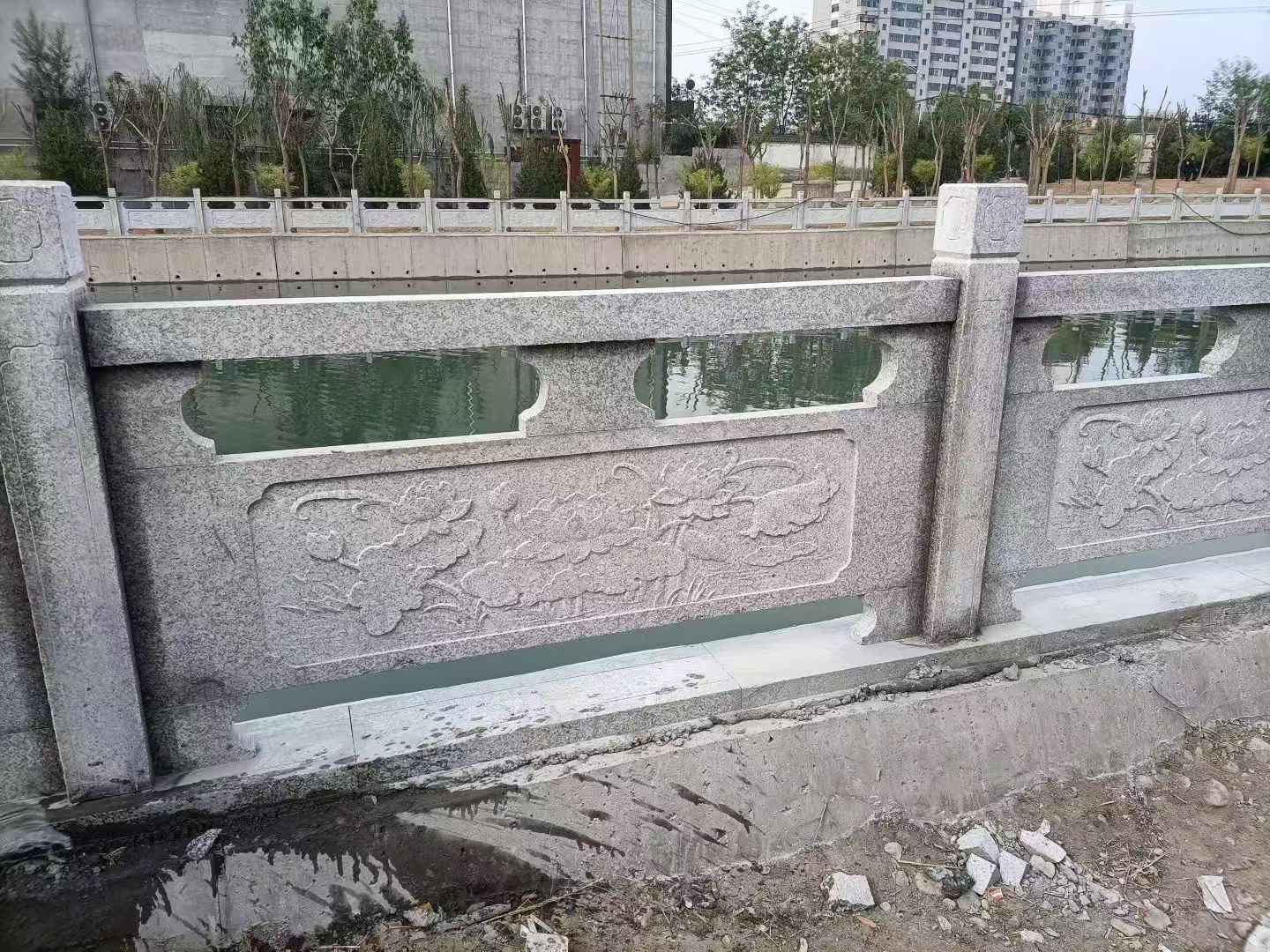 池州 芙蓉白大花桥梁、河道，石材栏杆、围栏、护栏