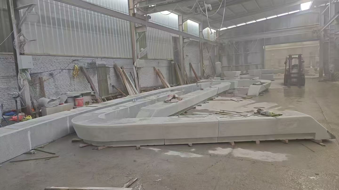 池州 花岗岩整石坐凳拼装